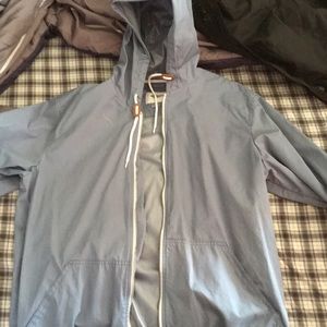 Light blue rain jacket